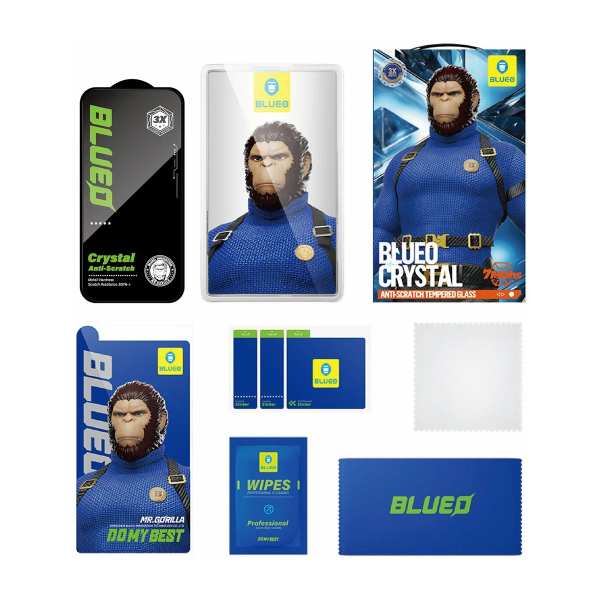 Стекло для iPhone 17 Pro Max/16 Pro Max BlueO Anti-Scratch +installerPro (BL036) Чёрный