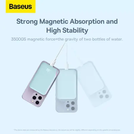 Внешний аккумулятор Baseus Magnetic Wireless Charging power bank с поддержкой беспроводной зарядки 10000mAh 20W (PPCXM10) Голубой