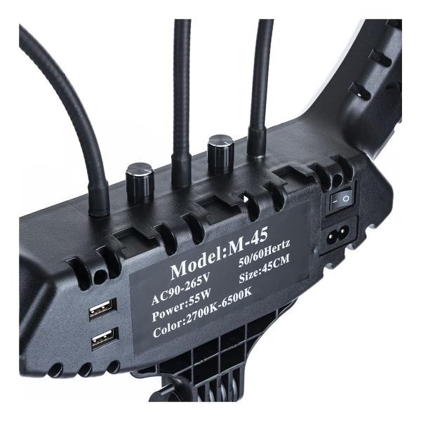 Кольцевая лампа 45 см с пультом д/у, тремя держателями телефона (RL-18)