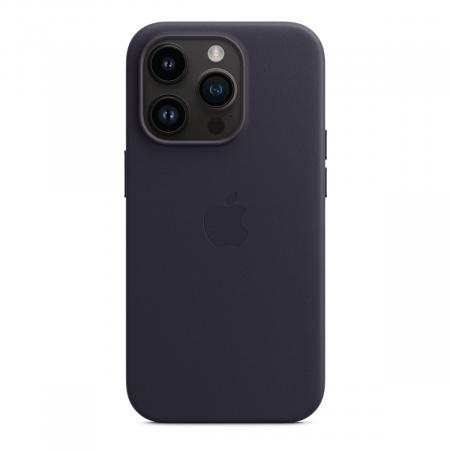 Чехол Leather Case MagSafe для Apple iPhone 14 Pro «Ink» Синий