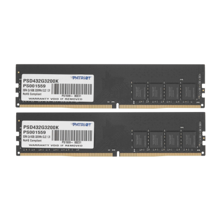 Оперативная память Patriot Signature PSD432G3200K DDR4 32GB 3200MHz DIMM 2x16