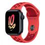 Apple Watch Nike Series 8, 41 мм корпус из алюминия цвета «Midnight», ремешок Nike Sport Band размера S/M цвета «Bright Crimson/Gym Red»