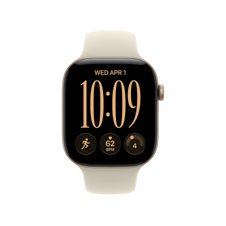 Apple Watch Series 12, 42 мм корпус из алюминия цвета «Light Gold», ремешок Sport Band размера M/L цвета «Sand»