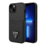 Чехол Guess для iPhone 14 Plus PU Saffiano Double cardslot Metal triangle logo Hard (GUHCP14MPSATPK) Черный