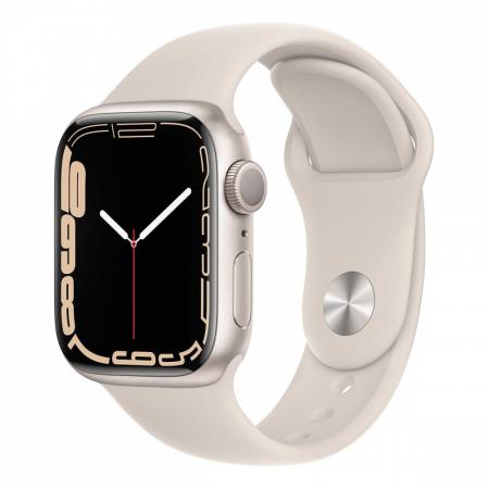 Apple Watch Series 7, 45 мм корпус из алюминия цвета «сияющая звезда»,  спортивный ремешок «сияющая звезда» Apple Watch Series 7, 45 мм корпус из алюминия цвета «сияющая звезда»,  спортивный ремешок «сияющая звезда»