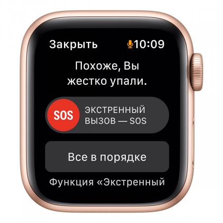 Apple Watch SE (2020), 40 мм корпус из алюминия золотого цвета, спортивный ремешок цвета «Starlight»