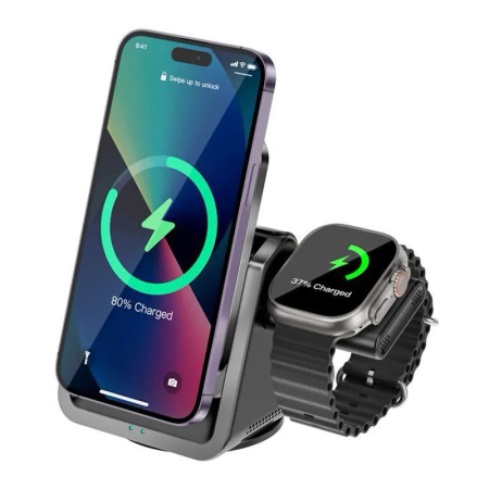 Беспроводное зарядное устройство WiWU (Wi-W018) Black, черный Беспроводное зарядное устройство WiWU (Wi-W018) Black, черный