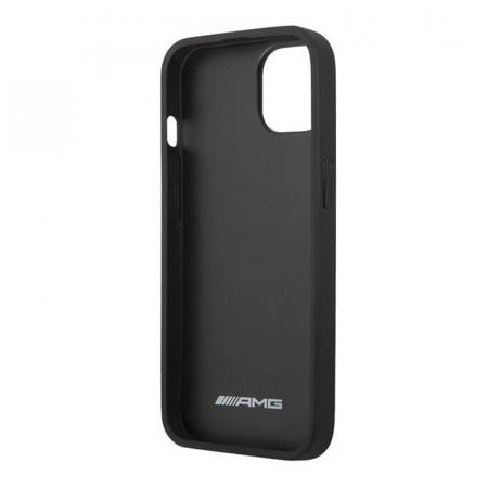 Чехол AMG для iPhone 13 Genuine leather Big logo Hard (AMHCP13MDOLGR) Черный