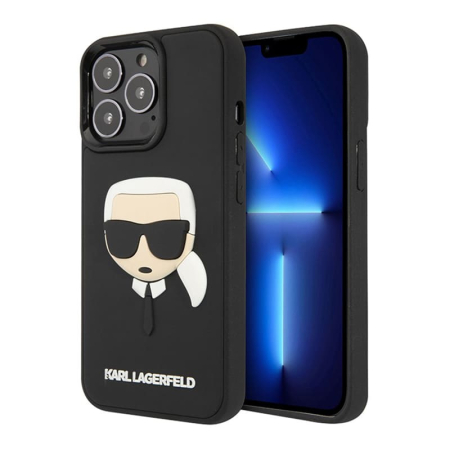 Чехол Karl Lagerfeld для iPhone 14 Pro 3D Rubber Karl's head Hard (KLHCP14LKH3DBK) Черный