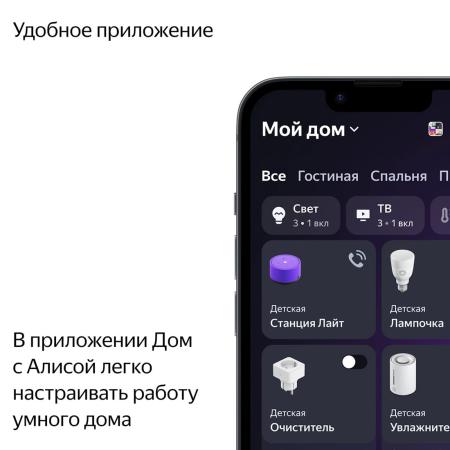 Умная колонка Яндекс.Станция Лайт с рисунком Смешарики Фиолетовый