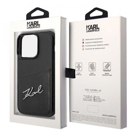 Чехол Karl Lagerfeld для iPhone 14 Pro PU with Cardslot Signature logo Hard (KLHCP14LCSSK) Черный Чехол Karl Lagerfeld для iPhone 14 Pro PU with Cardslot Signature logo Hard (KLHCP14LCSSK) Черный