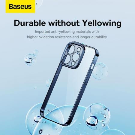 Чехол Baseus для iPhone 14 Pro Glitter PC case +Tempered glass (ARMC021303) Синий Чехол Baseus для iPhone 14 Pro Glitter PC case +Tempered glass (ARMC021303) Синий