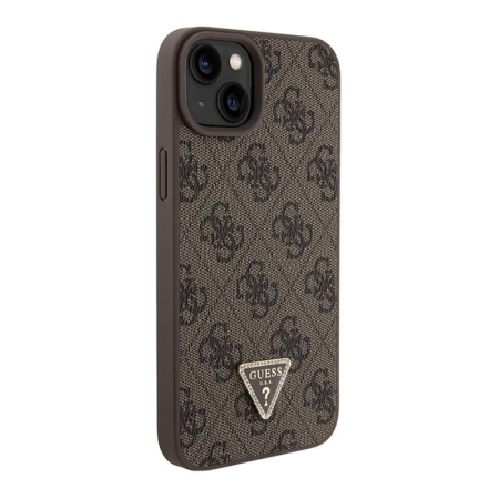 Чехол Guess для iPhone 15 Plus PU 4G Triangle Diamond metal logo Hard (GUHCP15MP4TDPW) Коричневый Чехол Guess для iPhone 15 Plus PU 4G Triangle Diamond metal logo Hard (GUHCP15MP4TDPW) Коричневый