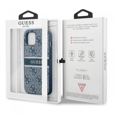 Чехол Guess для iPhone 13 PU 4G Stripe printed logo Hard (GUHCP13M4GDBL) Синий Чехол Guess для iPhone 13 PU 4G Stripe printed logo Hard (GUHCP13M4GDBL) Синий