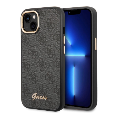 Чехол Guess для iPhone 14 Plus CG Mobile PU 4G Script metal logo Hard (GUHCP14MHG4SHK) Черный