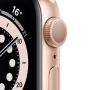 Apple Watch Series 6, 44 мм, корпус из алюминия золотого цвета, спортивный ремешок цвета «розовый песок»