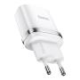 Зарядное устройство hoco. USB-A Indicator single port safety charger (N1), белый