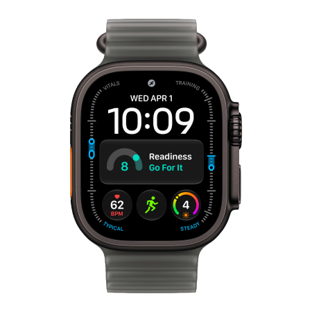 Apple Watch Ultra 4, 49 мм корпус из титана цвета «Black», ремешок Ocean Band цвета «Translucent Black»