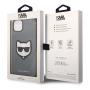 Чехол Karl Lagerfeld для iPhone 14 PU Saffiano Choupette head Patch Hard (KLHCP14SSAPCHG) Серебристый