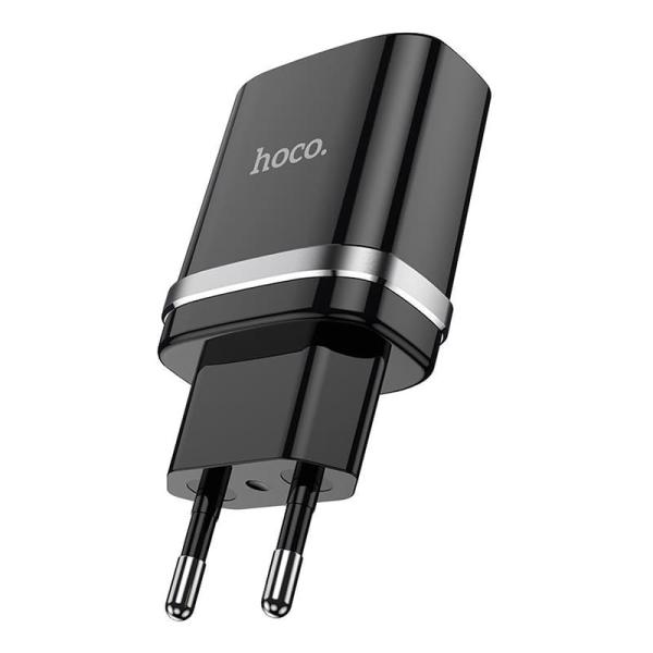 Зарядное устройство hoco. USB-A Indicator single port safety charger (N1), черный