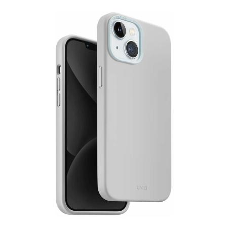 Чехол для iPhone 15 с Magsafe UNIQ Lino (IP6.1(2023)-LINOHMCGRY) Серый Чехол для iPhone 15 с Magsafe UNIQ Lino (IP6.1(2023)-LINOHMCGRY) Серый