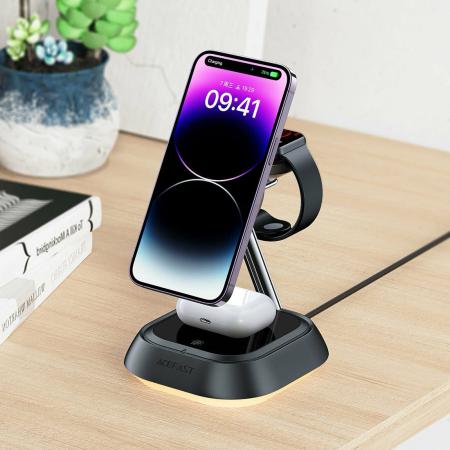 Беспроводное зарядное устройство AceFast Wireless Charger Desktop Holder (E16) Black, черный