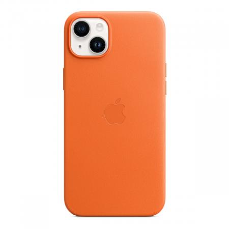 Чехол Leather Case MagSafe для Apple iPhone 14 Plus «Orange» Чехол Leather Case MagSafe для Apple iPhone 14 Plus «Orange»