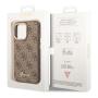 Чехол Guess для iPhone 14 Pro Max CG Mobile PU 4G Script metal logo Hard (GUHCP14XHG4SHW) Коричневый