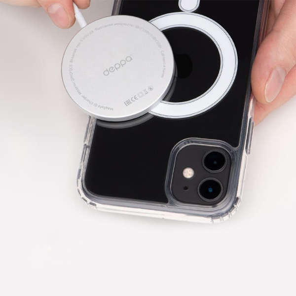 Беспроводное зарядное устройство Deppa MagSafe Ring, Qi 15W (24012) White, белый