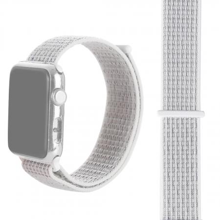 Нейлоновый ремешок Fashion Nylon Velero Band для Apple Watch 38/40 мм Light Grey, светло-серый