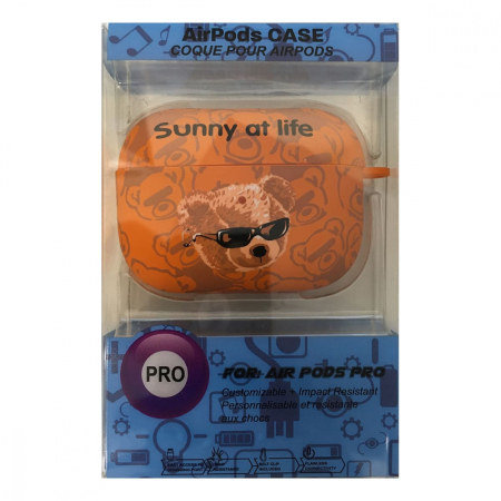 Чехол для AirPods Pro COQUE POUR Оранжевый с рисунком Sunny at life