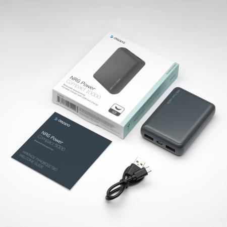 Внешний аккумулятор Deppa NRG Power 10000mAh, 2.1A, 2xUSB (33550) Черный