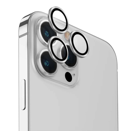 Стекло для камеры iPhone 15 Pro UNIQ OPTIX Camera Lens protector Aluminium (IP6.1P(2023)-ALENSSIL) Серебристый