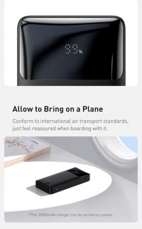 Внешний аккумулятор Baseus Bipow Digital Display Power Bank 30000mAh 20W PPDML-N02 (PPBD30K) Белый