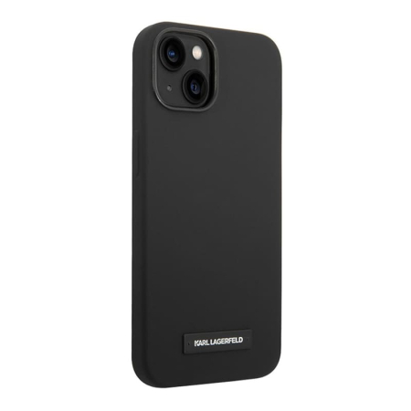 Чехол Karl Lagerfeld для iPhone 14 с MagSafe Liquid silicone Plaque logo Hard (KLHMP14SSLMP1K) Черный