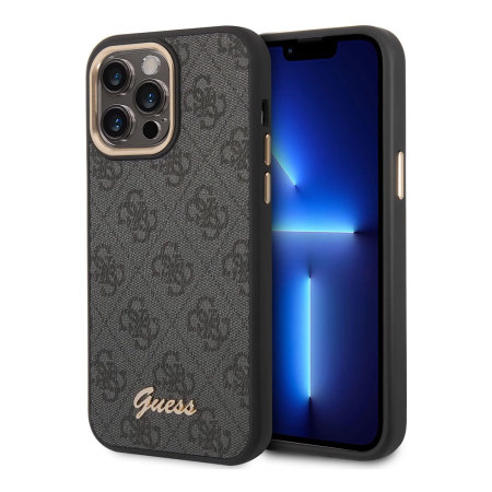 Чехол Guess для iPhone 14 Pro CG Mobile PU 4G Script metal logo Hard (GUHCP14LHG4SHK) Черный Чехол Guess для iPhone 14 Pro CG Mobile PU 4G Script metal logo Hard (GUHCP14LHG4SHK) Черный