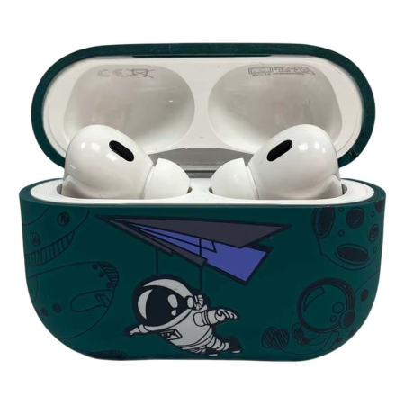 Чехол для AirPods 3 COQUE POUR Зеленый с рисунком Lovely astronauts in space Чехол для AirPods 3 COQUE POUR Зеленый с рисунком Lovely astronauts in space