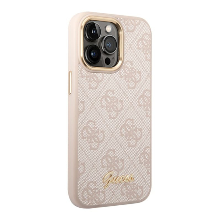 Чехол Guess для iPhone 14 Pro Max CG Mobile PU 4G Script metal logo Hard (GUHCP14XHG4SHP) Розовый Чехол Guess для iPhone 14 Pro Max CG Mobile PU 4G Script metal logo Hard (GUHCP14XHG4SHP) Розовый