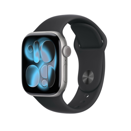 Apple Watch Series 11, 42 мм корпус из алюминия цвета «Space Gray», ремешок Sport Band размера S/M цвета «Black»