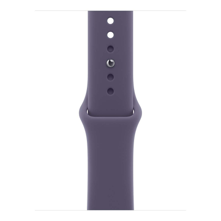 Apple Watch Series 11, 42 мм корпус из алюминия цвета «Jet Black», ремешок Sport Band размера S/M цвета «Purple Fog»