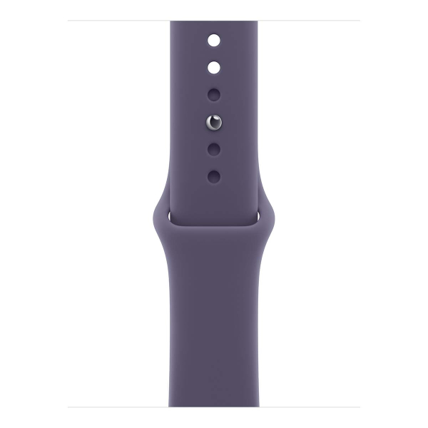 Apple Watch Series 11, 42 мм корпус из алюминия цвета «Jet Black», ремешок Sport Band размера S/M цвета «Purple Fog»