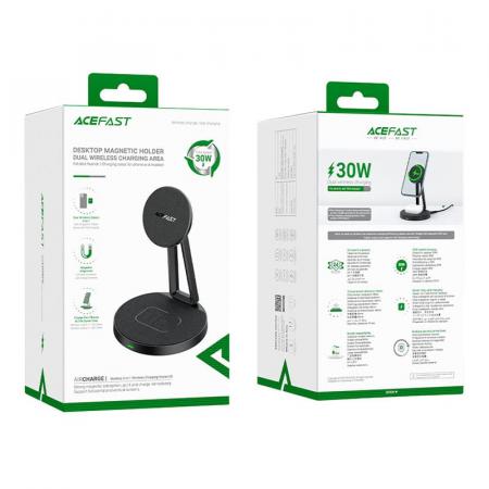 Беспроводное зарядное устройство ACEFAST E8 2в1 Black, черный
