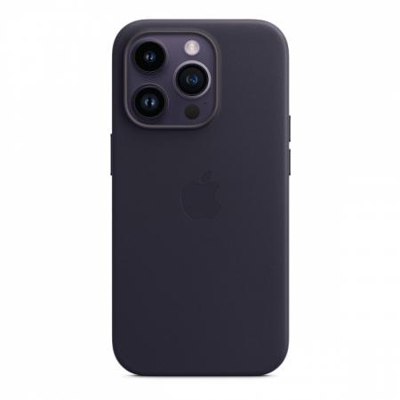 Чехол Leather Case MagSafe для Apple iPhone 14 Pro «Ink» Синий