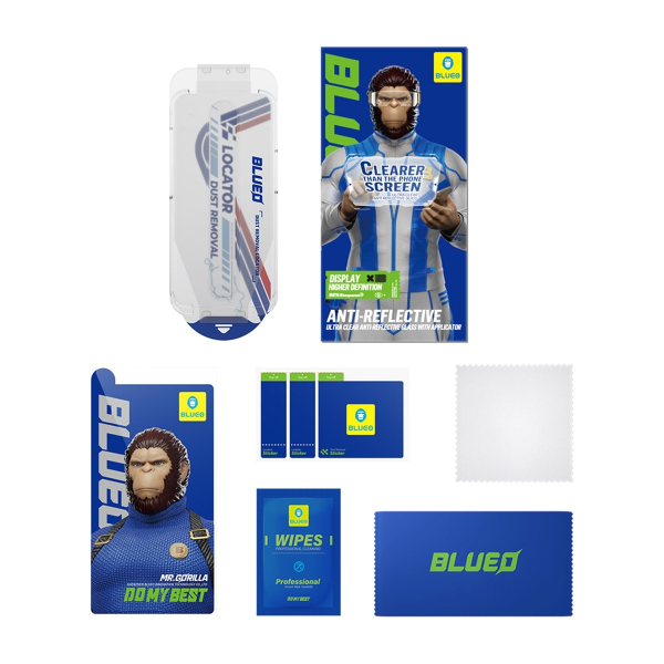 Стекло для iPhone 17 Pro/17/16 Pro BlueO Anti-reflective +installerPro (BM5841) Чёрный