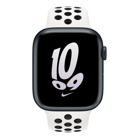 Apple Watch Nike Series 8, 45 мм корпус из алюминия цвета «Midnight», ремешок Nike Sport Band размера M/L цвета «Summit White/Black»