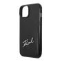 Чехол Karl Lagerfeld для iPhone 14 PU with Cardslot Signature logo Hard (KLHCP14SCSSK) Черный
