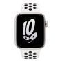 Apple Watch Nike SE (2022), 44 мм корпус из алюминия цвета «Starlight», ремешок Nike Sport Band размера S/M цвета «Summit White/Black» Apple Watch Nike SE (2022), 44 мм корпус из алюминия цвета «Starlight», ремешок Nike Sport Band размера S/M цвета «Summit White/Black»