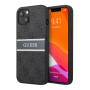 Чехол Guess для iPhone 14 PU 4G Stripe printed logo Hard (GUHCP14S4GDGR) Серый