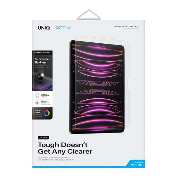 Стекло для iPad Air 13 (2024) UNIQ OPTIX Clear +installer (PDA13(2024)-CLEAR) Прозрачный